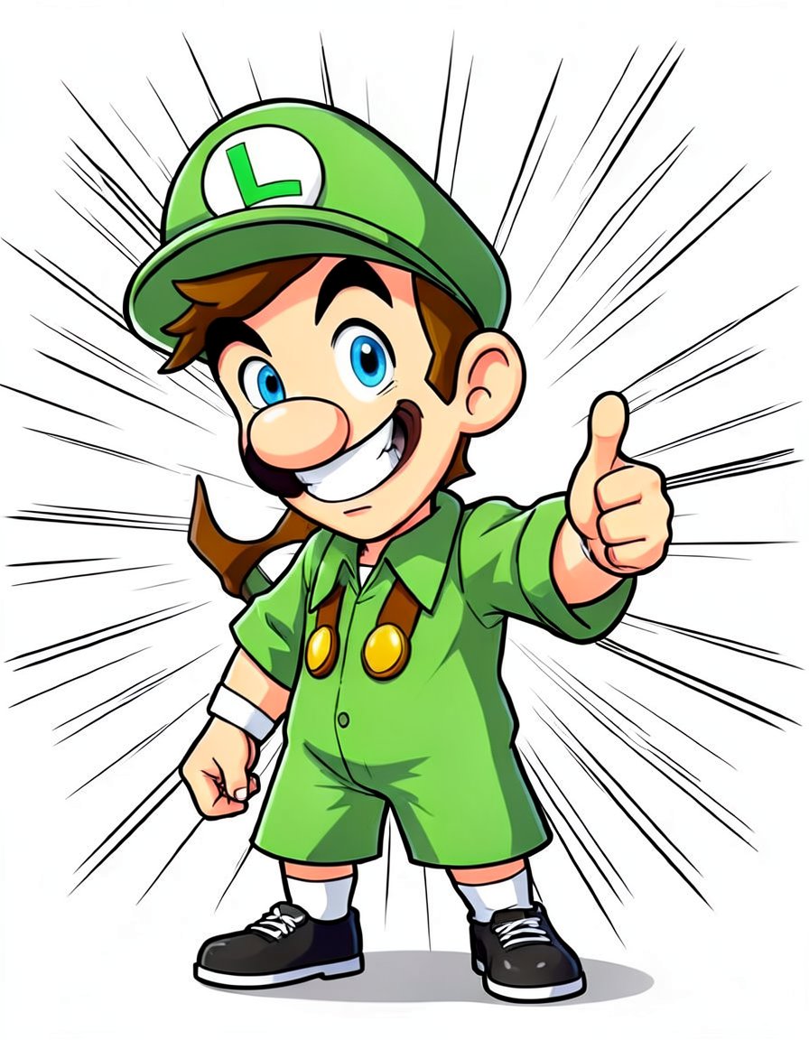 Luigi, a Mario OC made on GenTube