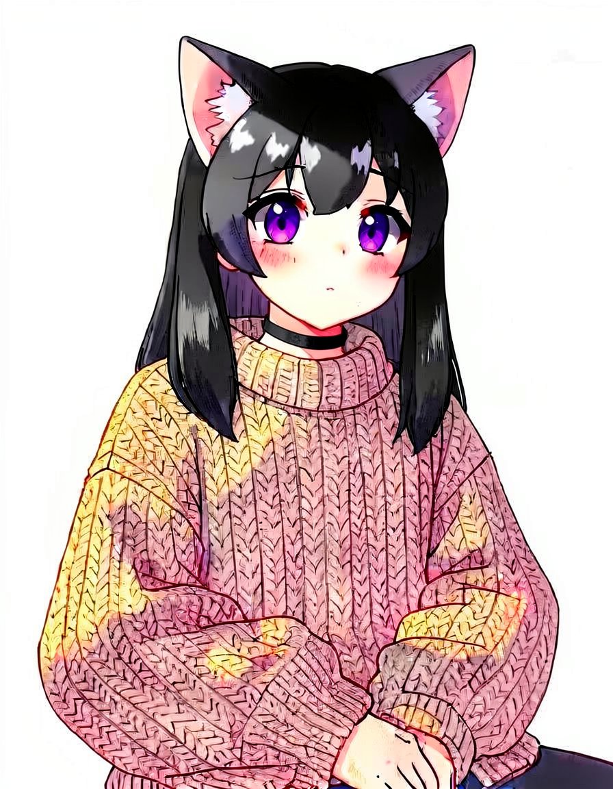 Violetfluff, a Catgirl OC made on GenTube