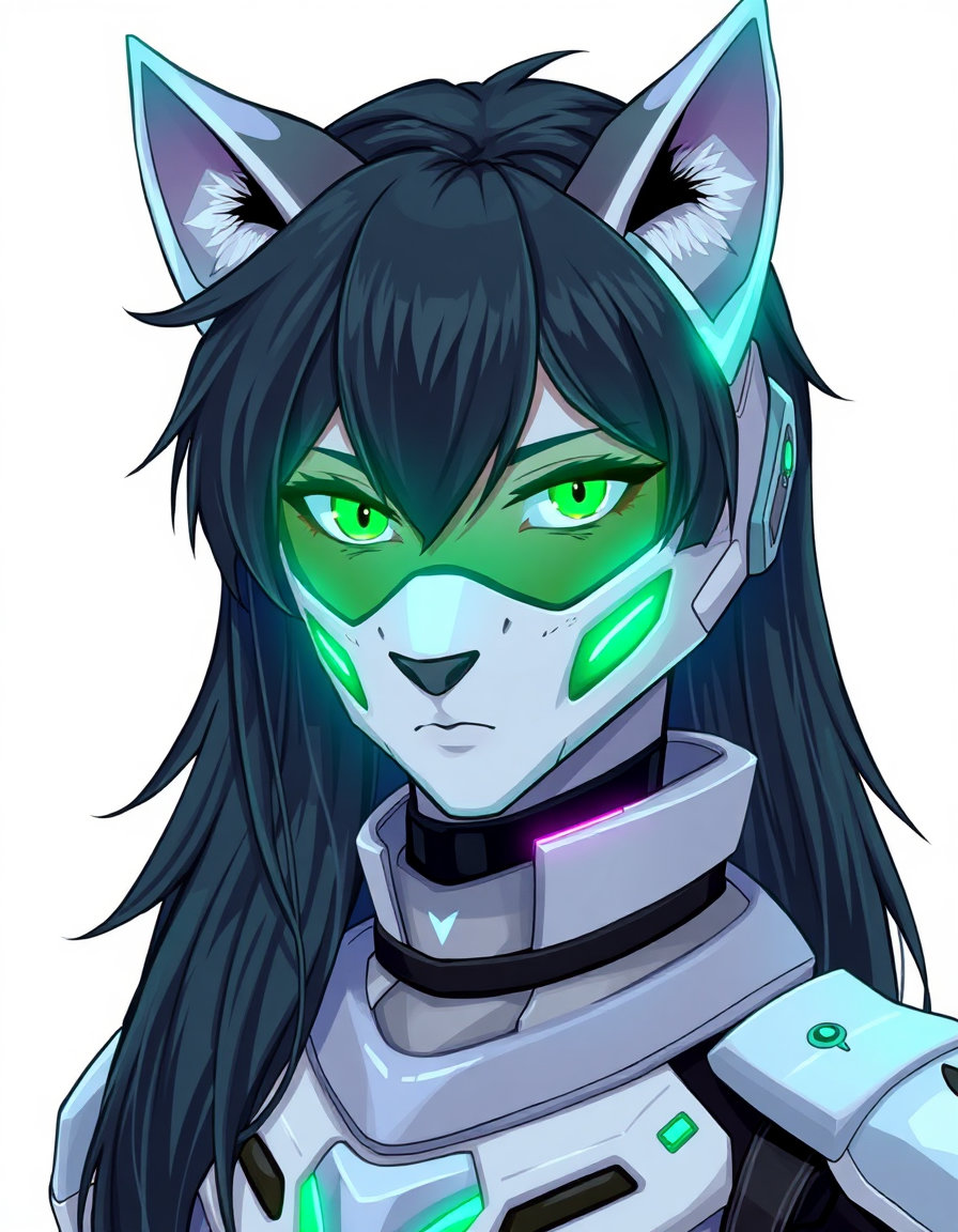 Neonclaw, a Protogen OC made on GenTube