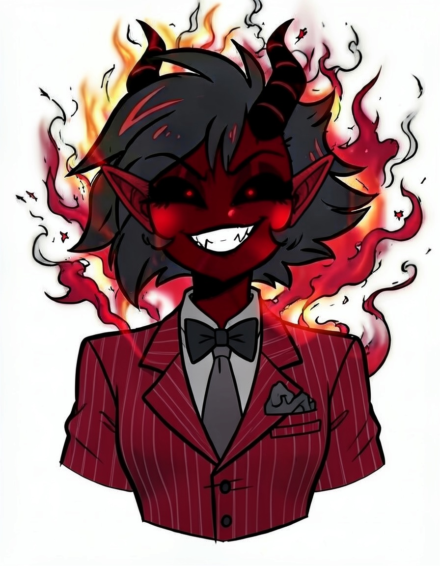 Scarlet Hilt, a Hazbin Hotel OC made on GenTube