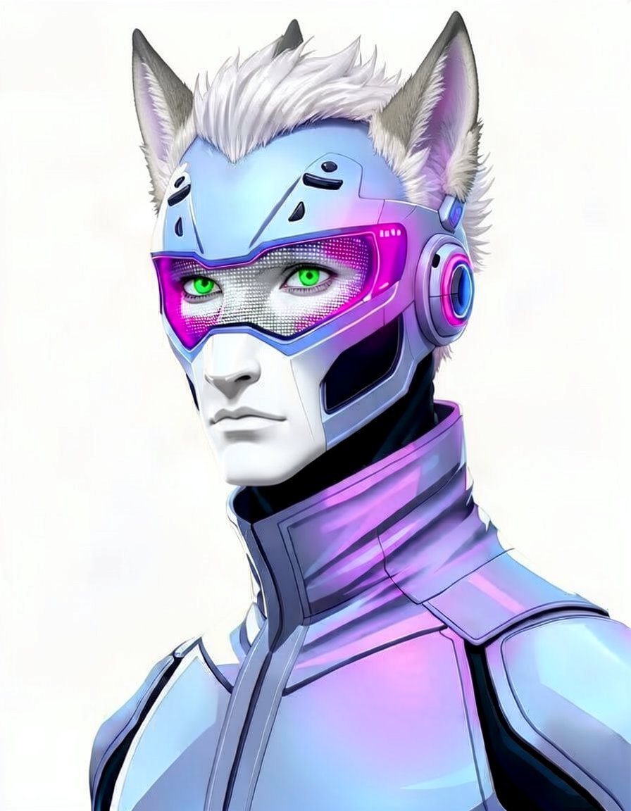 Glintfox, a Protogen OC made on GenTube