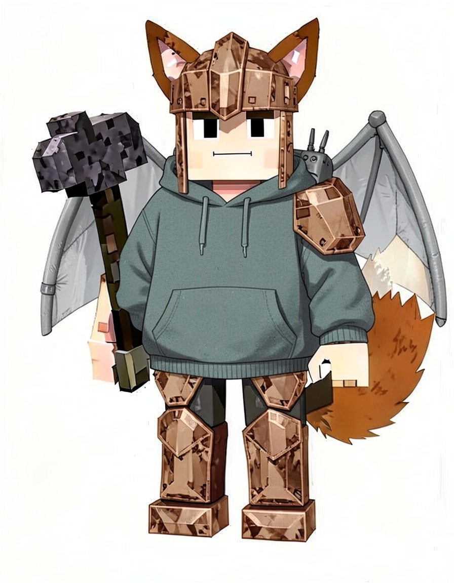 Cyan Vulpine, a Minecraft OC made on GenTube