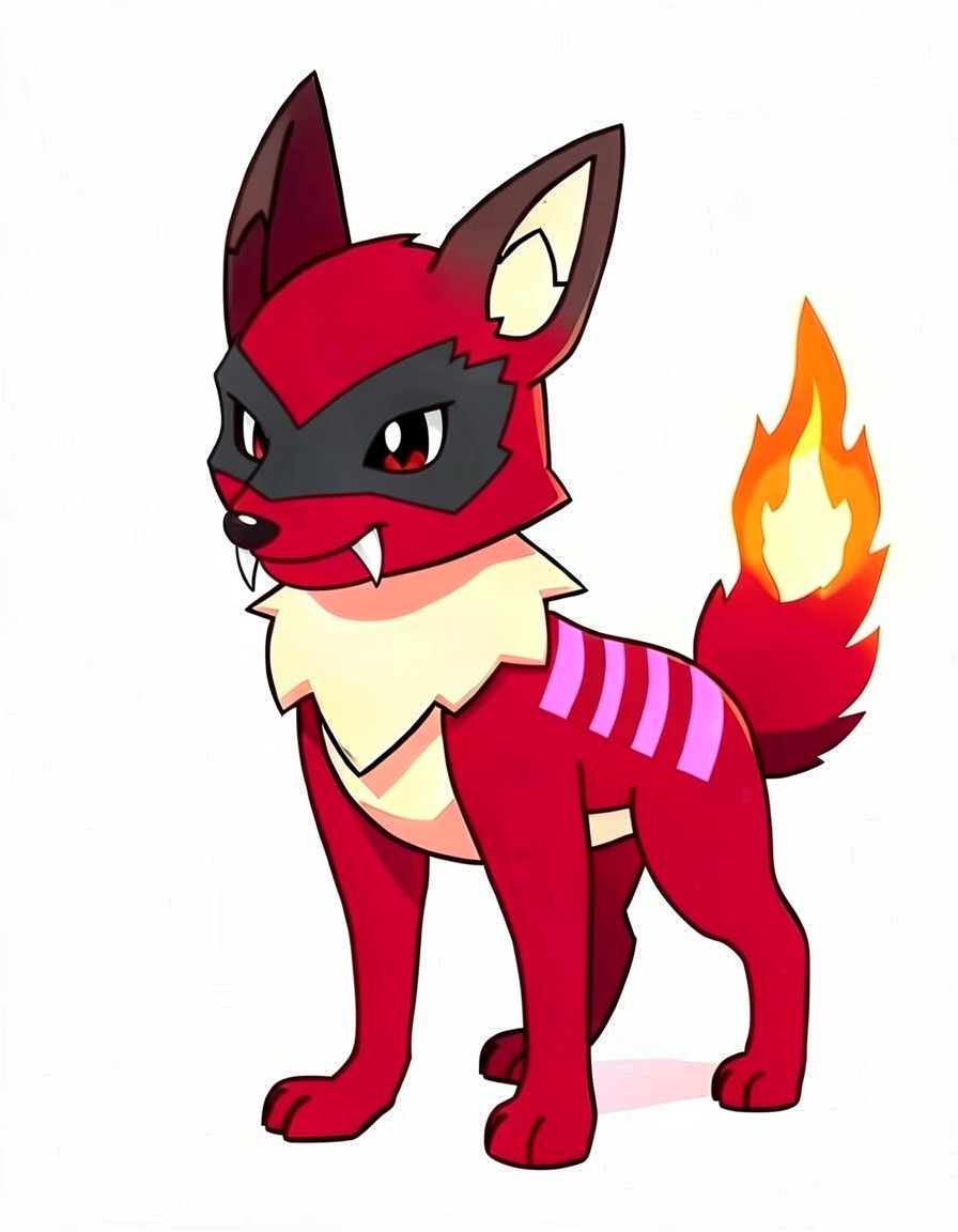 Scorchwolf, a Pokemon OC made on GenTube