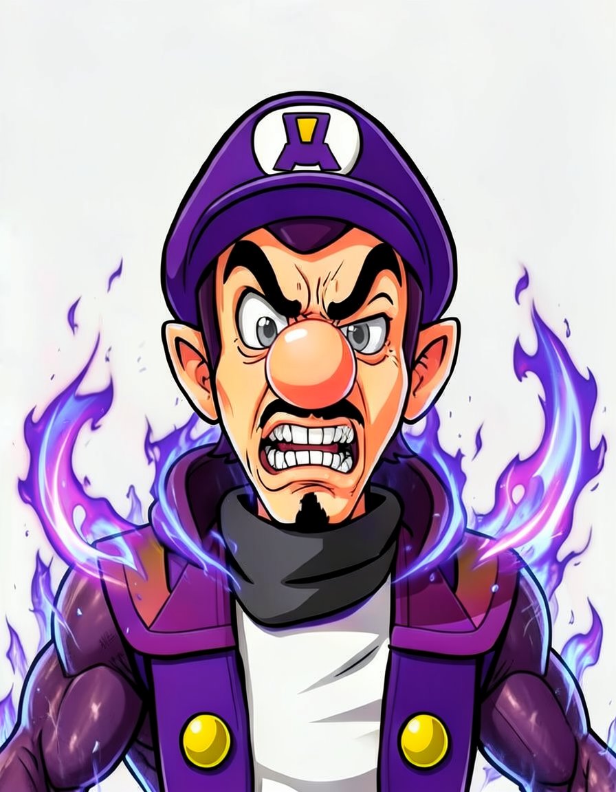 Waluigi, a Mario OC made on GenTube