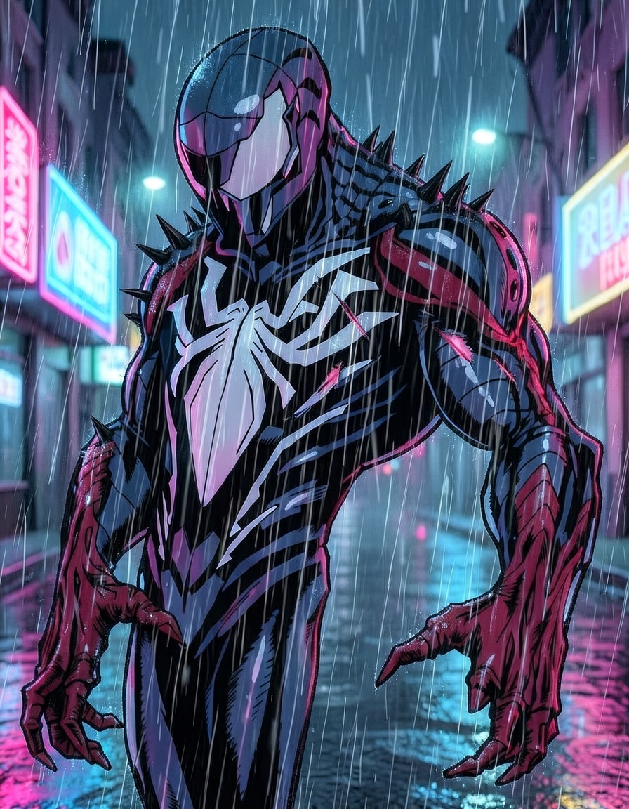 Darkened Spike Spider, a Spider Man OC made on GenTube