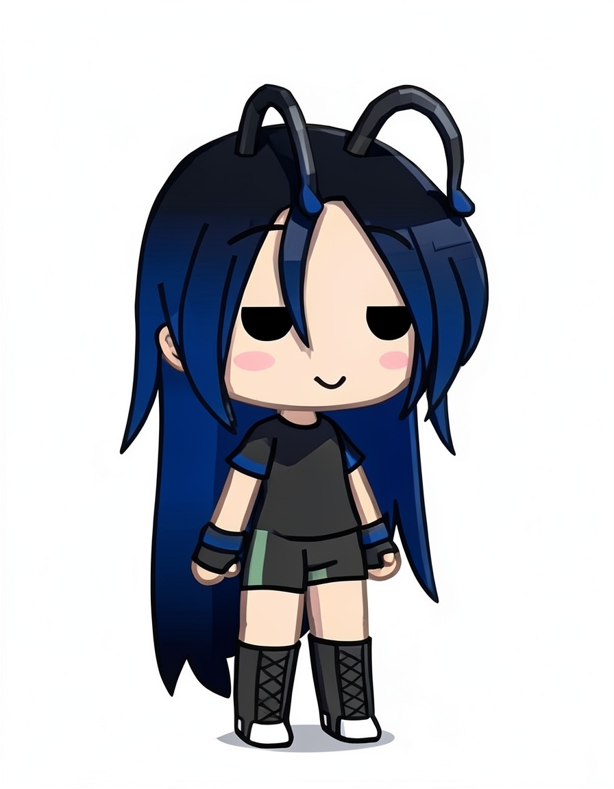Pixxel_blueblack, a Minecraft OC made on GenTube