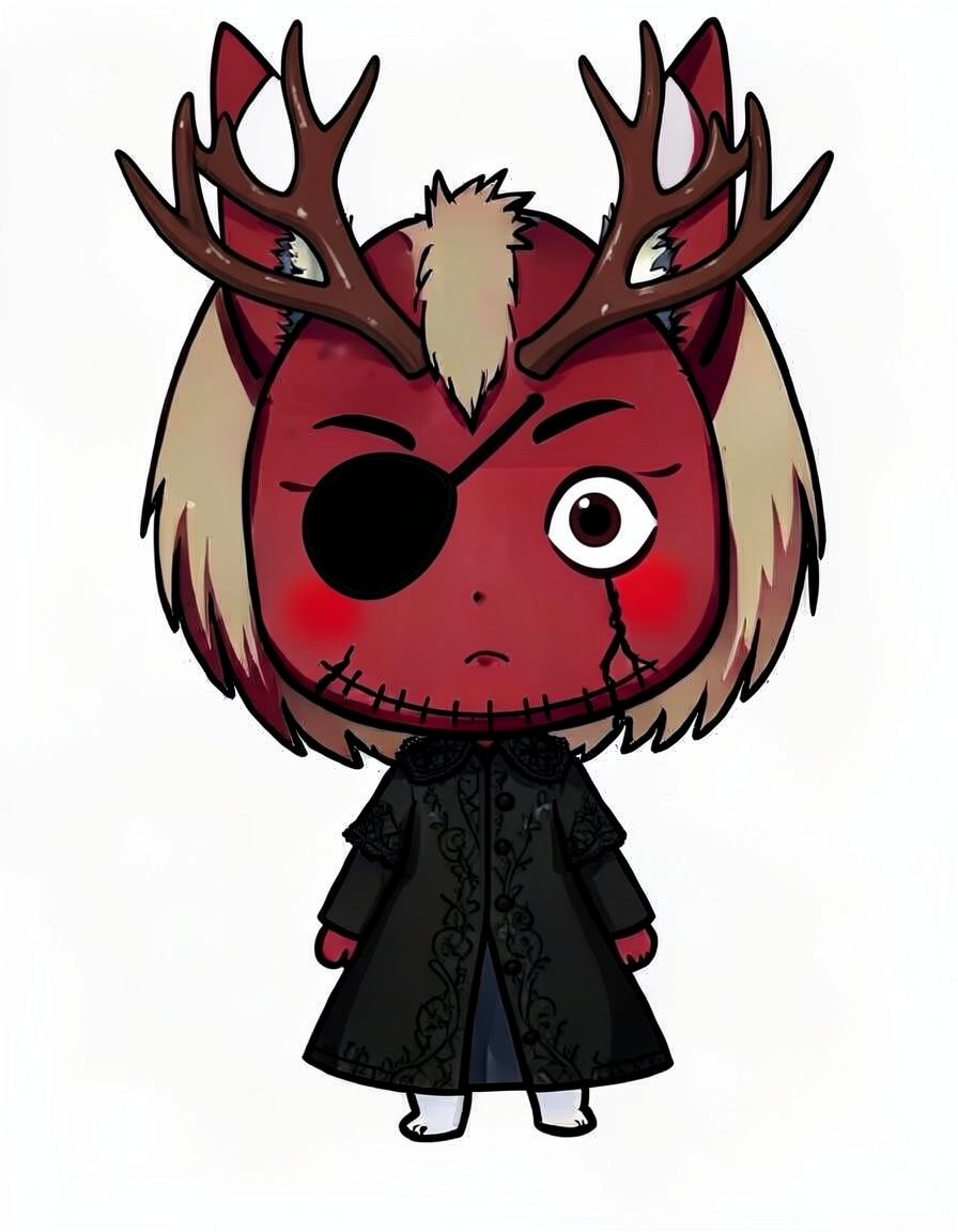 Crimson Stitch, a Hazbin Hotel OC made on GenTube