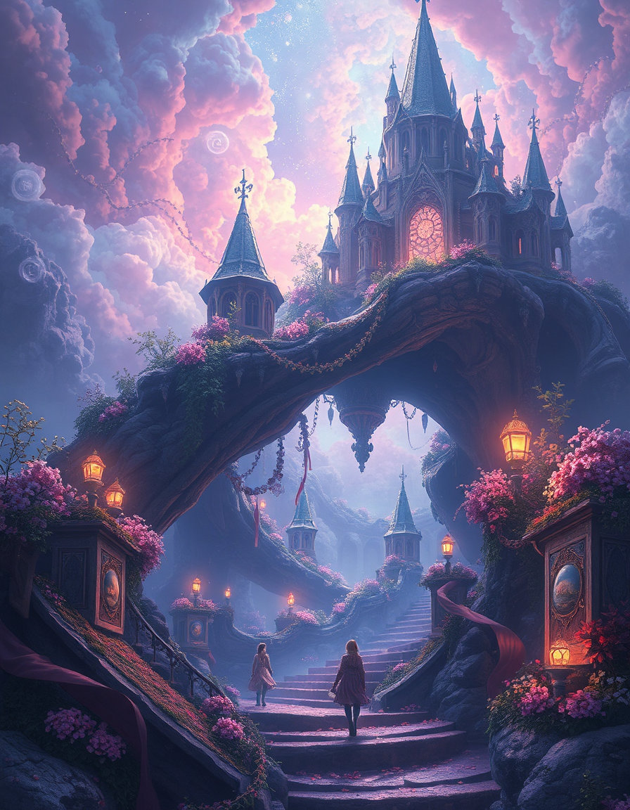 an ultra-realistic digital illustration depicting a dreamlike and magical atmosphere, filled with intricate details and a profound sense of wonder.