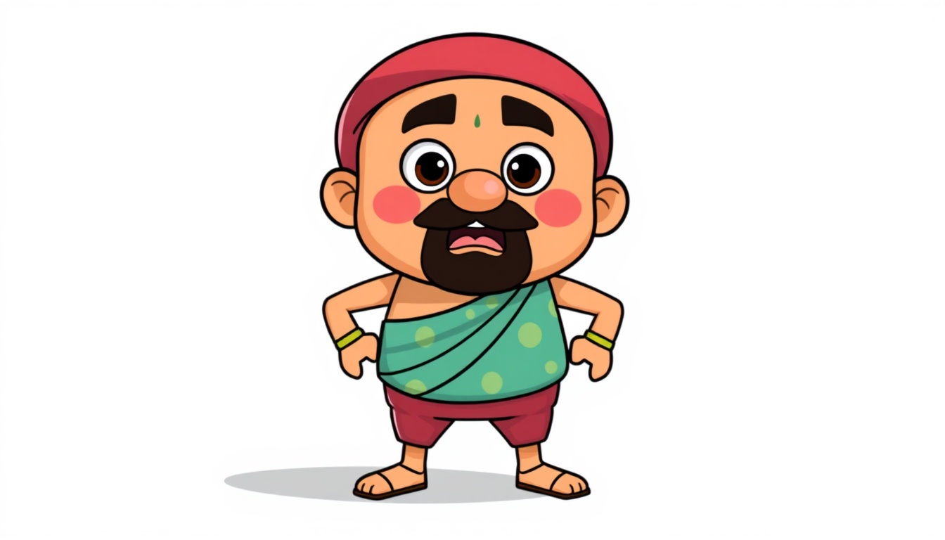 Generate a motu patlu cartoon character motu