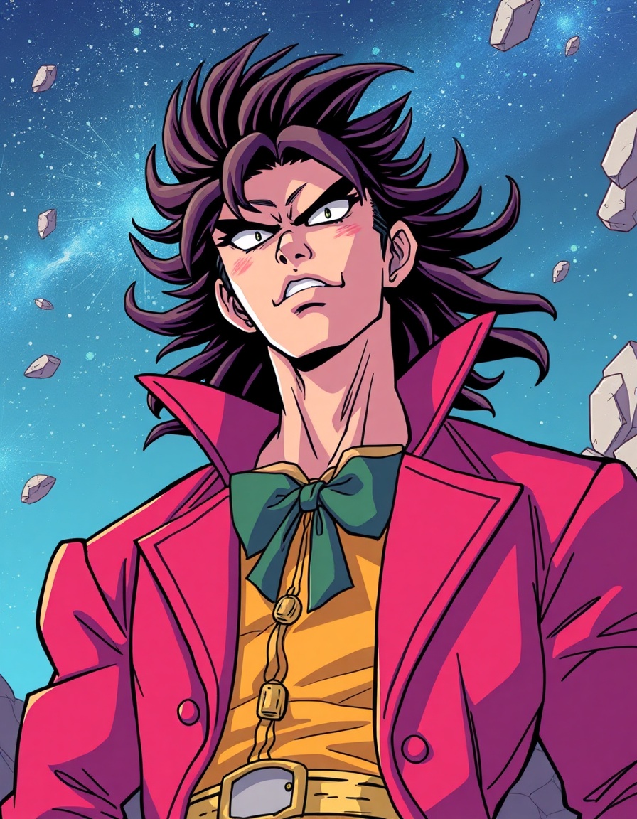 Um desenho estilo jojo bizarre adventure anime