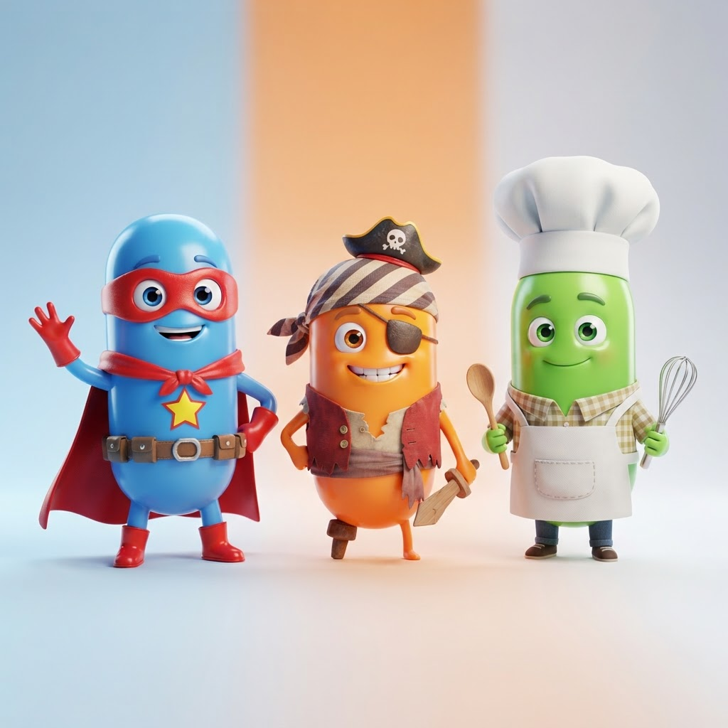 Despicable Me OC maker gallery: group of minion-style OCs in fun outfits