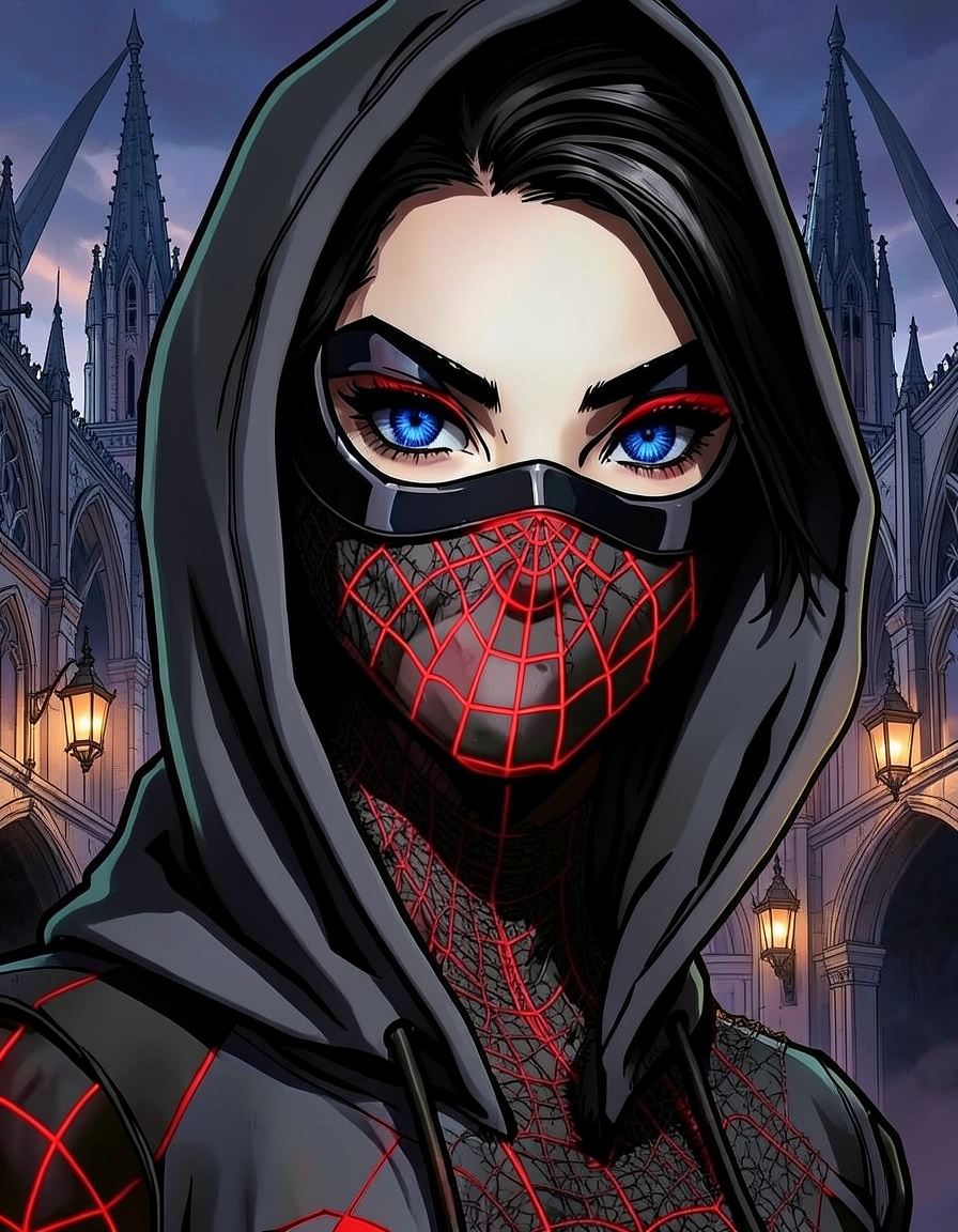 Crimson Web, a Spidersona OC made on GenTube