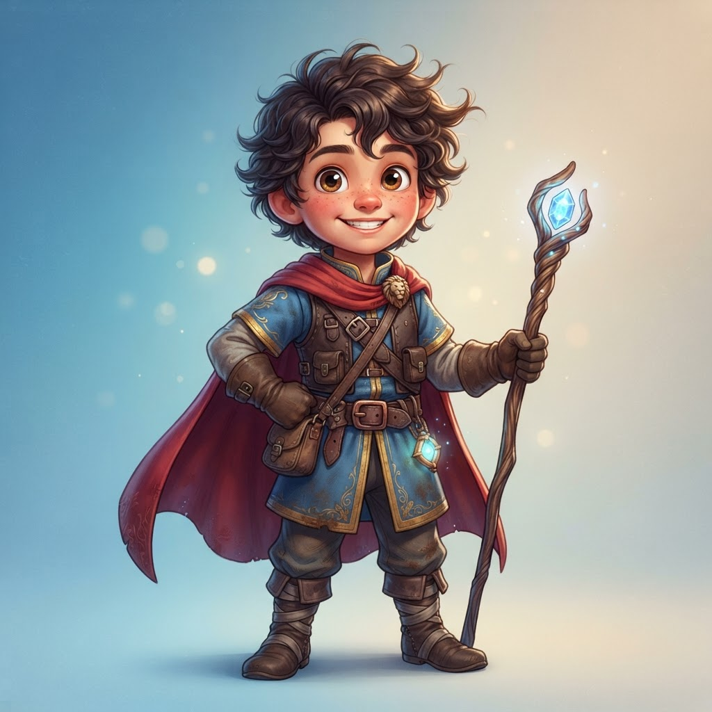 epic original Norse god OC, thunder deity with glowing rune-etched armor, flowing cape, holding an enchanted hammer, dramatic lightning background, digital illustration character concept art