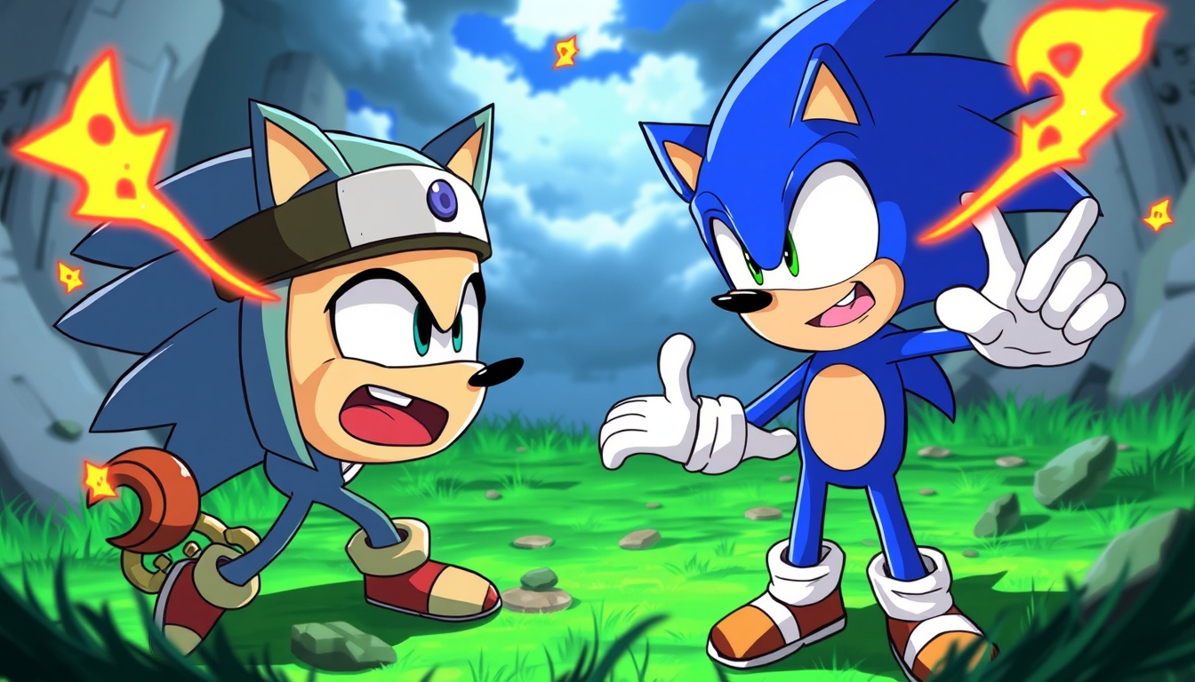 Sonic the Hedgehog naruto anime costume head and face cartoon scene anime  naruto acesory art cartoon  head naruto  draw texture scenes sonic fight with spongebob anime battle texture draw fan made texture body and face