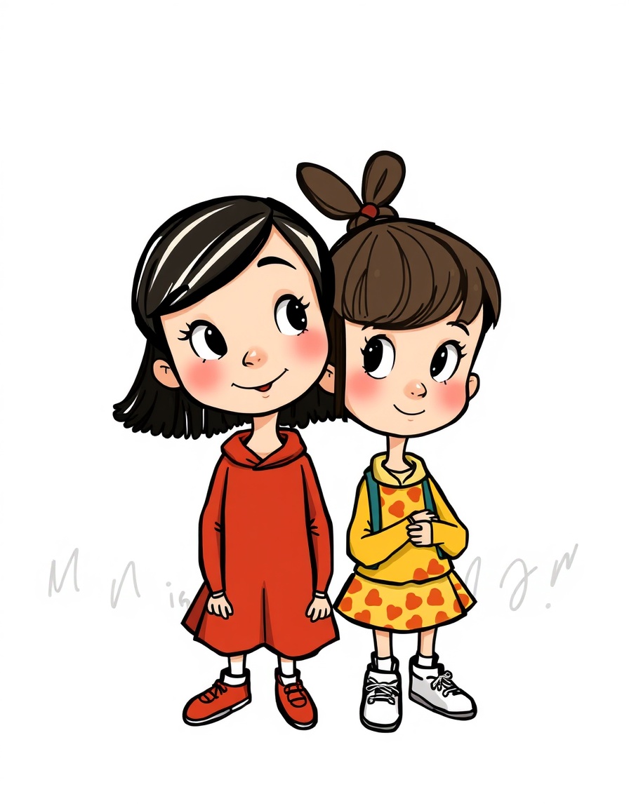Transform the subject from the uploaded image into a character in the style of Charlie and Lola (children's cartoon). Match the official cartoon look - thin sketchy outlines, flat colors, childlike proportions, playful hand-drawn charm, and simple textures.
Retain the subject's original clothing, hairstyle, facial features, accessories, skin tone, pose, and expression - but reinterpret them as if they belong in the Charlie and Lola can I upload a photo?
