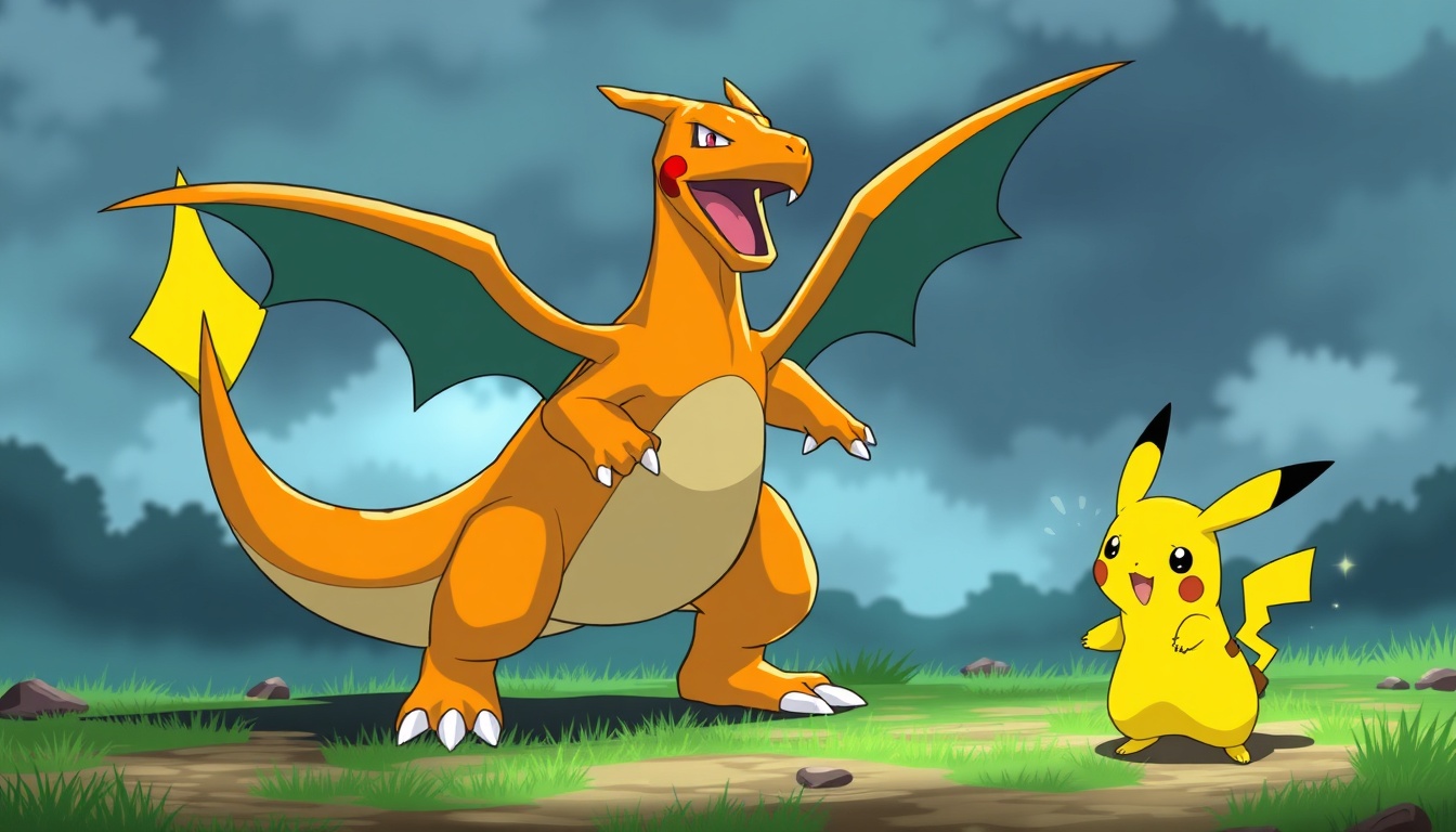 Pokemon Charizard Pikachu