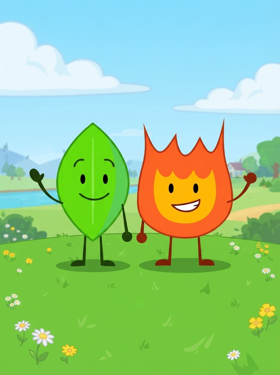 Add 2 characters from bfdi 1 boy character and 1 girl character