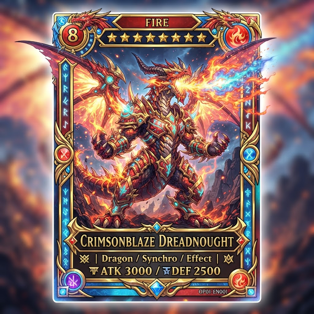 duel monster trading card character, spiky-haired anime duelist summoning a glowing holographic dragon creature, dramatic dueling arena, vivid shonen anime style