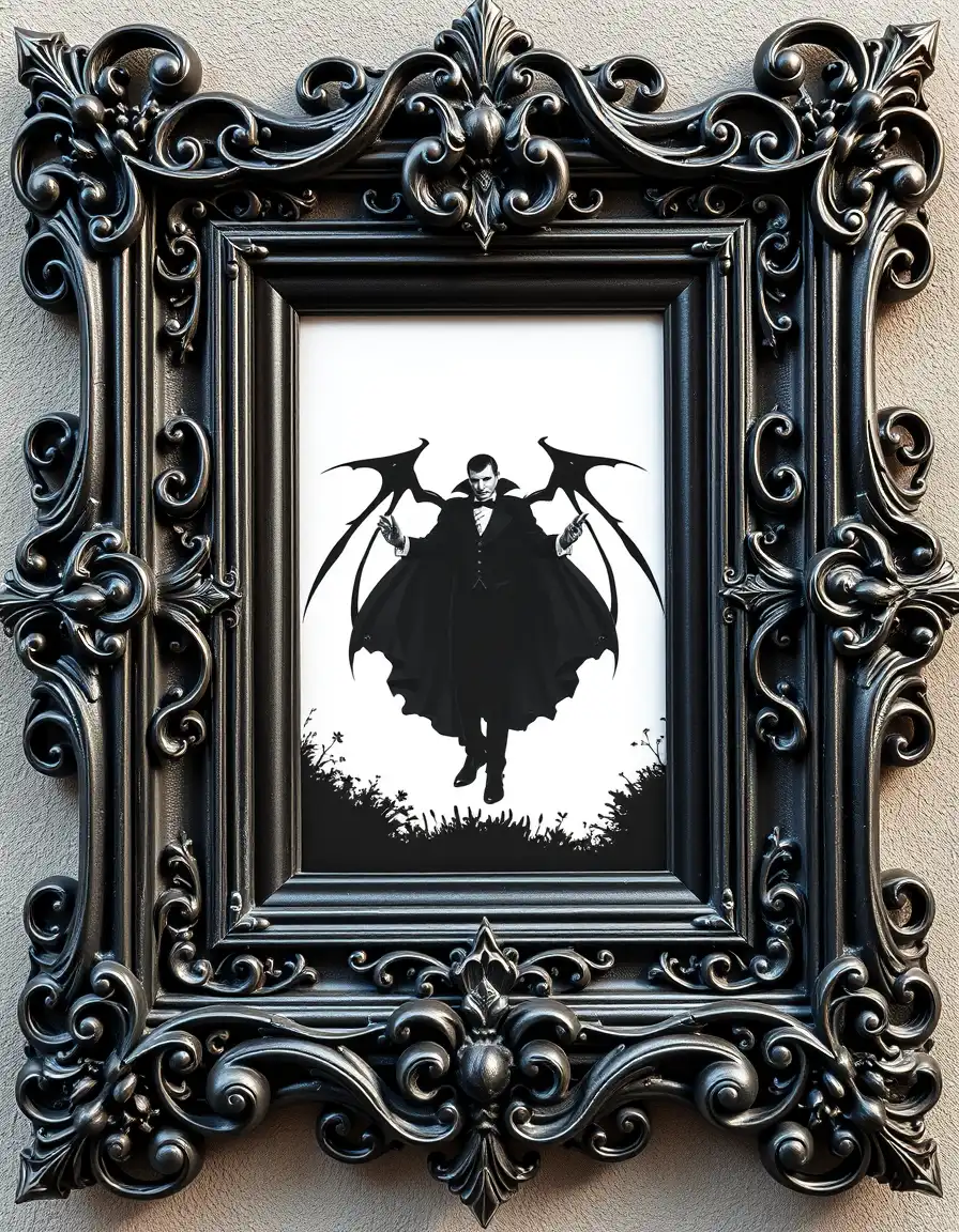 A A4 photo frame vampire theme Dracula 3d print gothic one colour