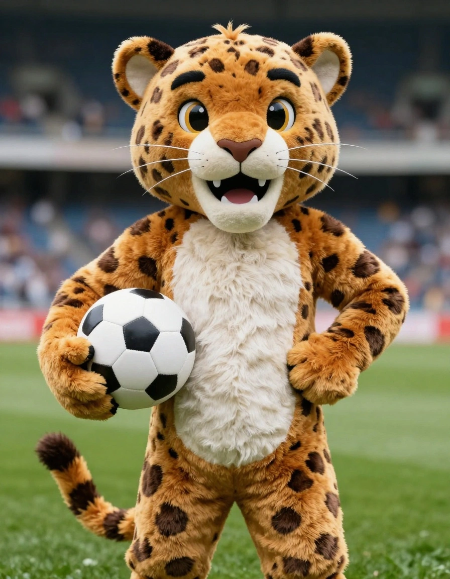 Make me a football (soccer) mascot from a panther