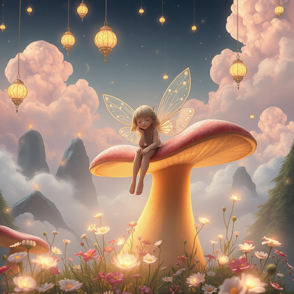 a surreal dream-like atmosphere unfolds in a whimsical world of delicate fantastical elements. a majestic floating isles realm descends above endless clouds, suspended by glowing runestones. in the foreground, an enchanting fairy with gossamer wings, adorned with dewdrop jewels, sits peacefully upon a giant luminous mushroom in an enchanted forest. the fairy's presence is accompanied by delicate wildflowers that bloom around her, casting a soft, ethereal glow.
the environment is a masterpiece of art deco glaszed terracotta sculpture, with intricate details and geometric shapes. the fairy's wings and the mushroom are rendered in a storybook illustration style, with gentle linework and a pastel color palette, evoking a sense of pure enchantment and childlike wonder.
the atmosphere is cinematic, with volumetric haze and bounce light used to achieve a sense of depth and height. warm-cold contrast enhances the visual signature, creating a friendly and emotionally resonant visual experience. the soft, ethereal glow of the fairy's surroundings creates a sense of enchantment, drawing the viewer into this dream-like world.
the scene is set in a fantastical environment, with a 2.5d digital illustration style that blends art nouveau elegance with whimsical industrialism. the composition is balanced, with the fairy's presence at the center, surrounded by the delicate wildflowers and the towering mushroom. the pastel color palette creates a soft, dreamy atmosphere, while the gentle linework adds a sense of delicacy and wonder.
as we explore this enchanted world, we find ourselves in a place of timeless wonder, where the boundaries between reality and fantasy are blurred. the presence of the fairy, the giant mushroom, and the delicate wildflowers create a sense of enchantment, inviting us to step into this dream-like world and experience its magic for ourselves.
everything in this scene is transformed into soft plush toy beings (rounded, simplified anatomy, stitched seams, button or bead eyes, minimal facial features, soft stuffing volume, slightly oversized heads, toy-like proportions). the fairy's wings and the mushroom are plush toys with gentle linework and a pastel color palette, evoking a sense of pure enchantment and childlike wonder.
the scene is set in a world of eternal autumn woods, with orange leaves drifting endlessly and golden light everywhere. the atmosphere is cinematic, with dramatique lighting, shallow depth of field, and a professional hollywood color grade. the 2.5d digital illustration style creates a sense of delicacy and wonder.
the background is composed of numerous floating islands suspended by glowing runestones above endless clouds. in the foreground, the fairy sits serenely, with delicate wildflowers blooming around her, casting a soft, ethereal glow. the scene is a delicate balance of fantasy and reality, with the art deco glaszed terracotta sculpture style creating a sense of wonder and enchantment.
the scene includes numerous characters transformed into soft plush toy beings, with rounded, simplified anatomy, stitched seams, button or bead eyes, minimal facial features, soft stuffing volume, slightly oversized heads, toy-like proportions. the color palette is pastel-friendly, with the toy-like quality adding to the sense of wonder and enchantment.
the scene unfolds in a place of timeless wonder, where the boundaries between reality and fantasy are blurred. the presence of the fairy, the giant mushroom, and the delicate wildflowers create a sense of enchantment, inviting the viewer to step into this dream-like world and experience its magic for themselves. everything in this scene is transformed into a soft, inviting, and enchanting world, perfect for a storybook illustration style. the floating islands are art deco glaszed terracotta sculptures, adding to the sense of wonder and enchantment.
the fairy is surrounded by delicate wildflowers, which bloom around her, casting a soft, ethereal glow. the scene is rendered in a 2.5d digital illustration style, with gentle linework and a pastel color palette, evoking a sense of pure enchantment and childlike wonder. the atmosphere is cinematic, with volumetric haze and bounce light creating a sense of depth and height.
the fairy's presence is accompanied by delicate wildflowers that bloom around her, casting a soft, ethereal glow. the scene is a masterful blend of fantasy and reality, with the art deco glaszed terracotta sculpture style creating a sense of wonder and enchantment. the pastel color palette and gentle linework add to the sense of delicacy and wonder, inviting the viewer to step into this dream-like world. the floating islands suspended above endless clouds are an enchanting sight, evoking a sense of wonder and magic. the fairy and the delicate wildflowers are transformed into soft plush toy beings, with rounded, simplified anatomy, stitched seams, button or bead eyes, minimal facial features, soft stuffing volume, slightly oversized heads, toy-like proportions. the background is composed of a whimsical fairy with gossamer wings, adorned with dewdrop jewels, sits upon a giant, luminous mushroom in an enchanted forest. delicate wildflowers bloom around her, casting a soft, ethereal glow. the scene is rendered in a storybook illustration style, with gentle linework and a pastel color palette, evoking a sense of pure enchantment and childlike wonder. the atmosphere is cinematic, with volumetric haze and bounce light used to achieve a sense of depth and height.
the scene unfolds in a place of timeless wonder, where the boundaries between reality and fantasy are blurred. the presence of the fairy, the giant mushroom, and the delicate wildflowers create a sense of enchantment, inviting the viewer to step into this dream-like world and experience its magic for themselves. the atmosphere is cinematic, with volumetric haze and bounce light used to achieve a sense of depth and height.