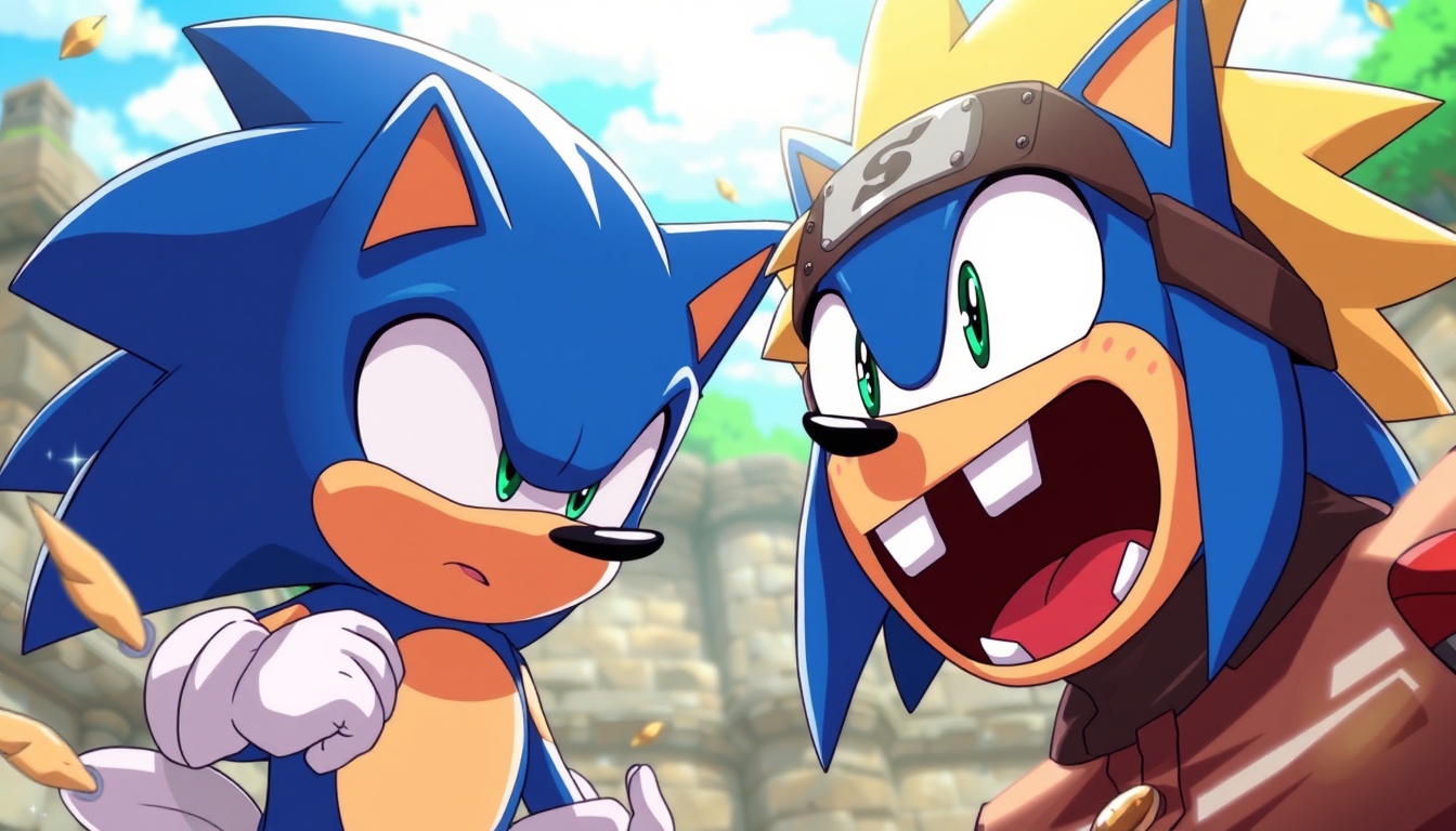 Sonic the Hedgehog naruto anime costume head and face cartoon scene anime  naruto acesory art cartoon  head naruto  draw texture scenes sonic fight with spongebob anime battle texture draw fan made texture body and face