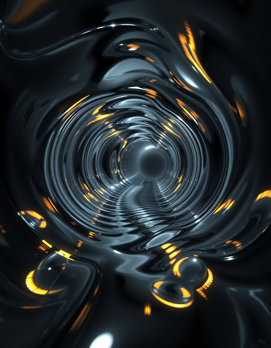high resolution 150k glossy wet shiny surface overlay, an ultra‑sharp photorealistic 3d scene rendered at 150k resolution with a glossy, wet, mirror‑like surface that reflects and refracts light in shimmering waves, extreme volumetric highlighting and ray‑traced global illumination creating deep, realistic parallax depth, multilayered subsurface scattering that gives the material a translucent glow, intense rim lighting and specular micro‑highlights that sparkle on every curve, ambient occlusion shadows adding rich depth, multi‑pass 3d render using the octane render engine and unreal engine 5.4, ultra‑sharp 32k pbr textures with 32‑bit hdr, crystal‑clear micro‑details, hyper‑realistic light bounce and depth‑mapped shadows, all captured in a hyper‑detailed, high‑dynamic‑range lighting setup with sharp focus and naturalistic color grading of desaturated earth tones accented by selective gold highlights. the composition features a mathematically perfect op art infinite recursive tunnel constructed from impossibly warped contour grids and hypercube projections, thousands of ultra‑fine black‑and‑white vector lines folding through higher‑dimensional geometry, generating an impossible perspective and recursive topology with visual inversion, hypnotic depth, shimmering moire vibration, continuous curvature and escher‑inspired impossible architecture, flawless bilateral symmetry, ultra‑crisp precision, museum‑quality optical illusion, monochrome palette with subtle rainbow diffraction at the highest contrast, rendered at 16k resolution, with no flat 2d elements, no soft shadows, no matte finish, and no low‑resolution artifacts.