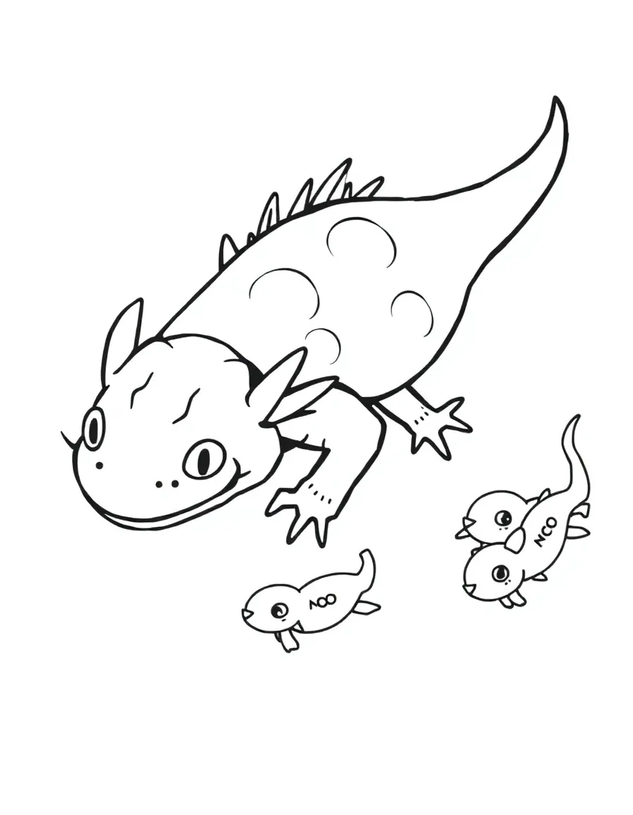 Print Free Axolotl Coloring Pages